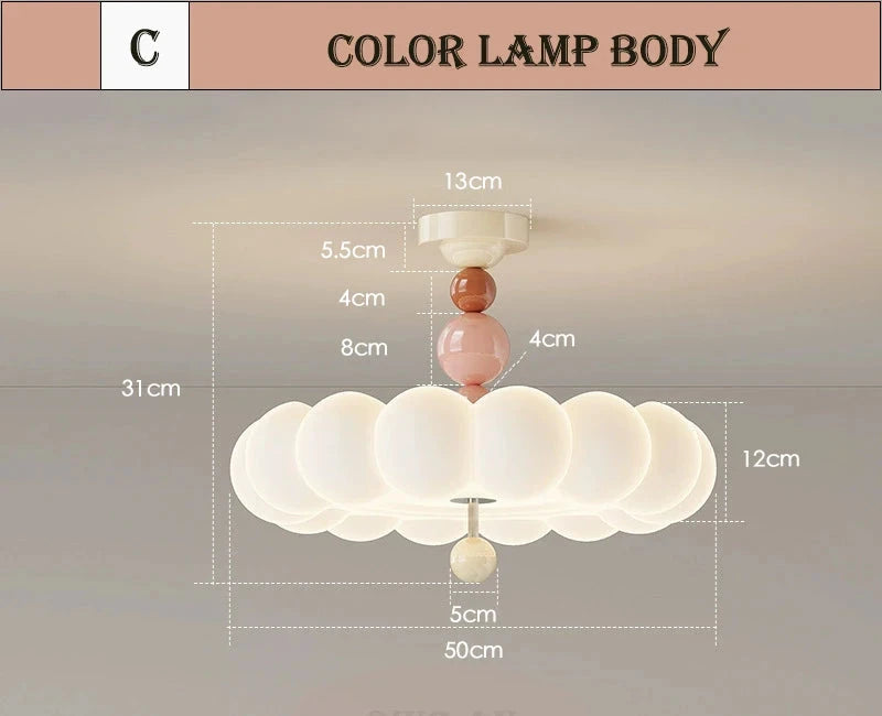 Modern Cream Cloud LED Ceiling Lamp for Bedroom Children's Room