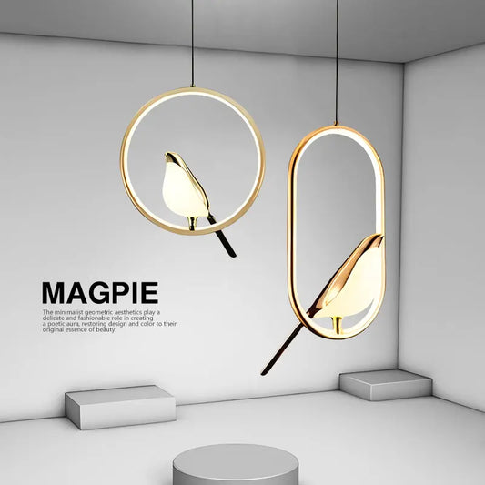 Magpie Bird LED Cord Pendant Lamp