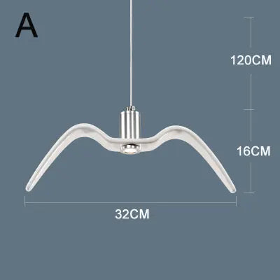 Seagull Pendant Ceiling Light Wings Pointing Down