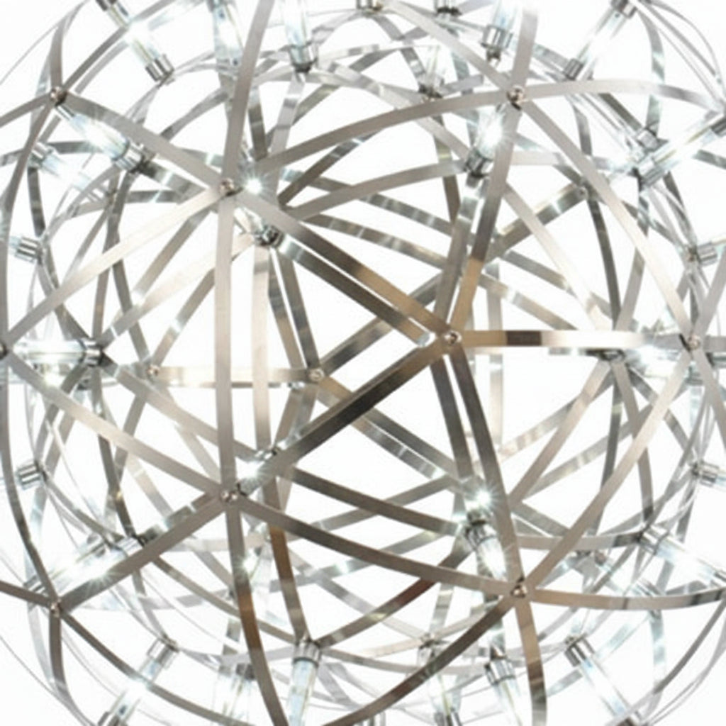 Silver Oval Spark Ball Pendant Light Chandelier