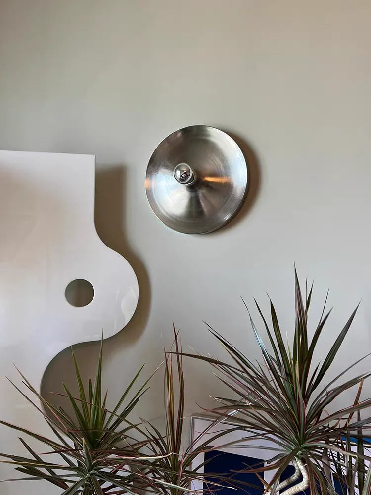 Silver Round Wall Lamp
