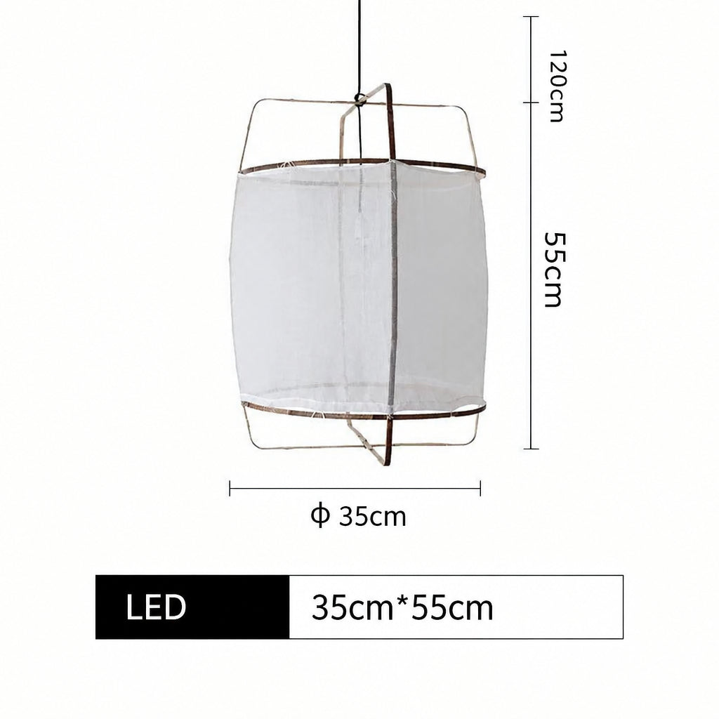 Small Japanese Wabi Sabi Fabric Pendant Lights