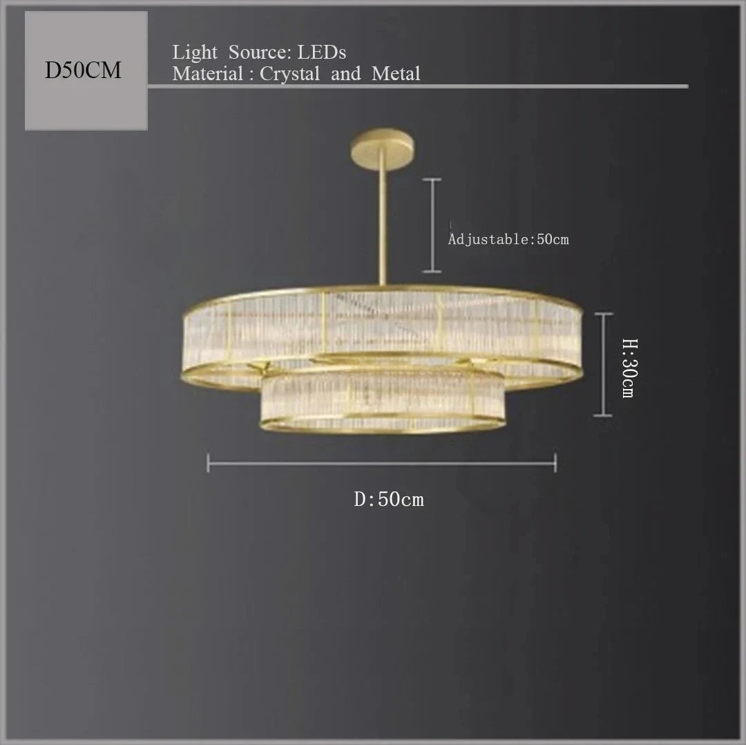 Small Modern Round Crystal Chandelier Living Room Dining Room