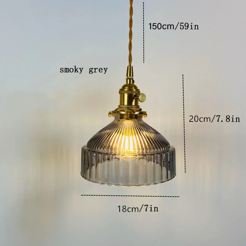 Smoky Grey Retro Glass Pendant Lights