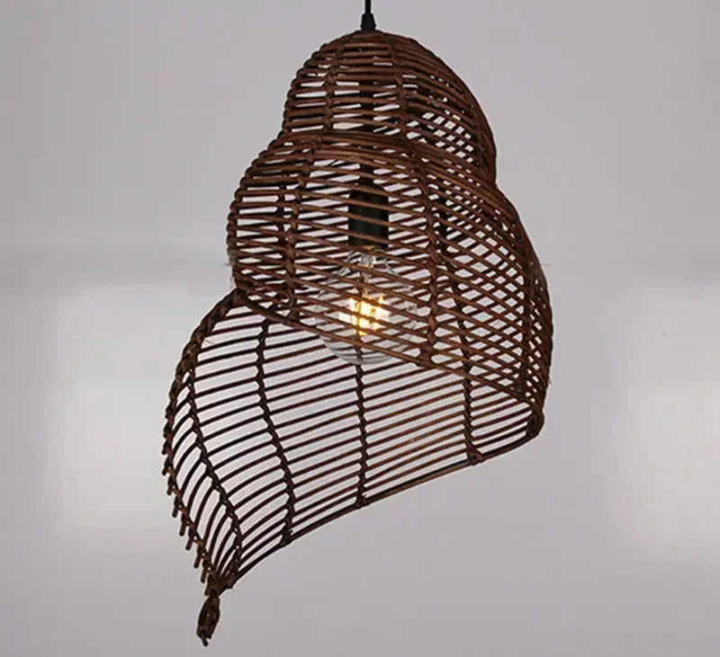 Bamboo Snail Shaped Pendant Light