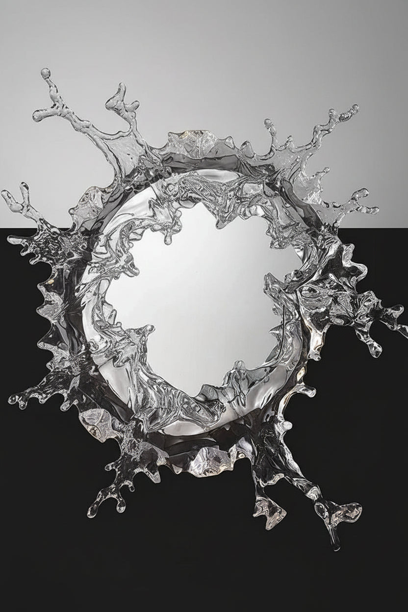 Splashing Water Effect Mirror With Wall Light