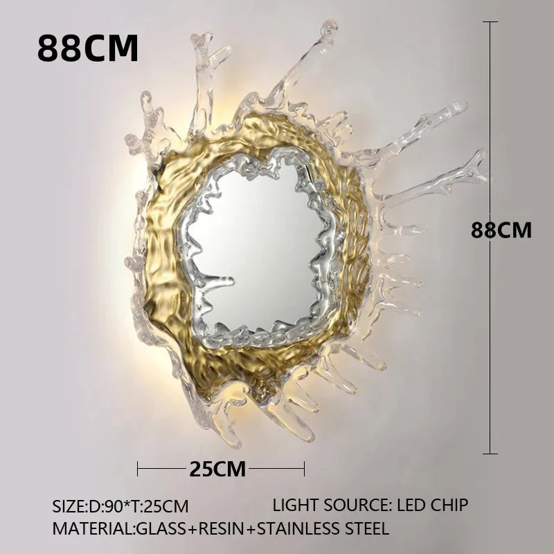 Splashing Water Effect Vanity Mirror Wall Light