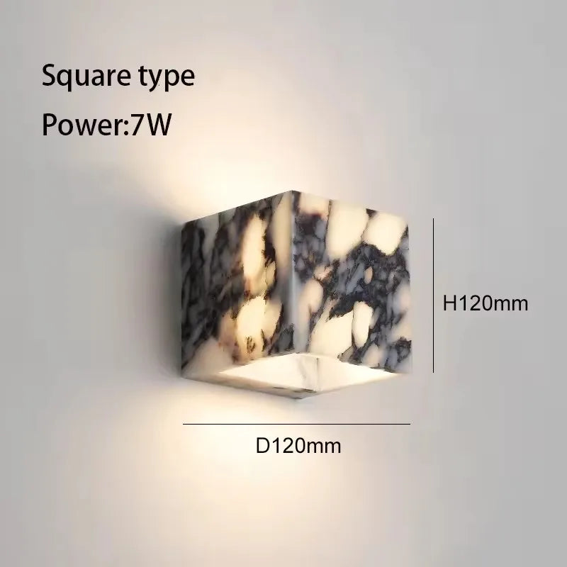 Square Marble Wall Light Sconce