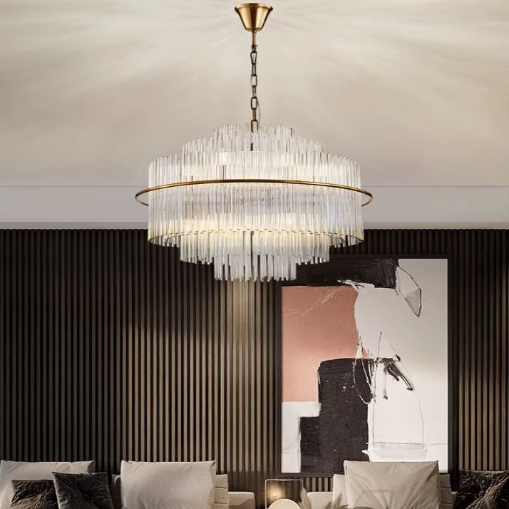 Stainless Steel Crystal Chandelier