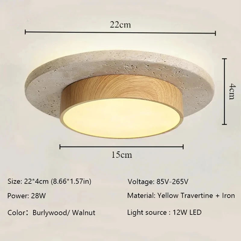 Stone Wabi-Sabi Round Ceiling Lights