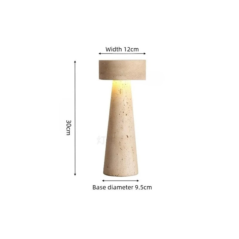 Travertine Stone Bedside Table Lamp