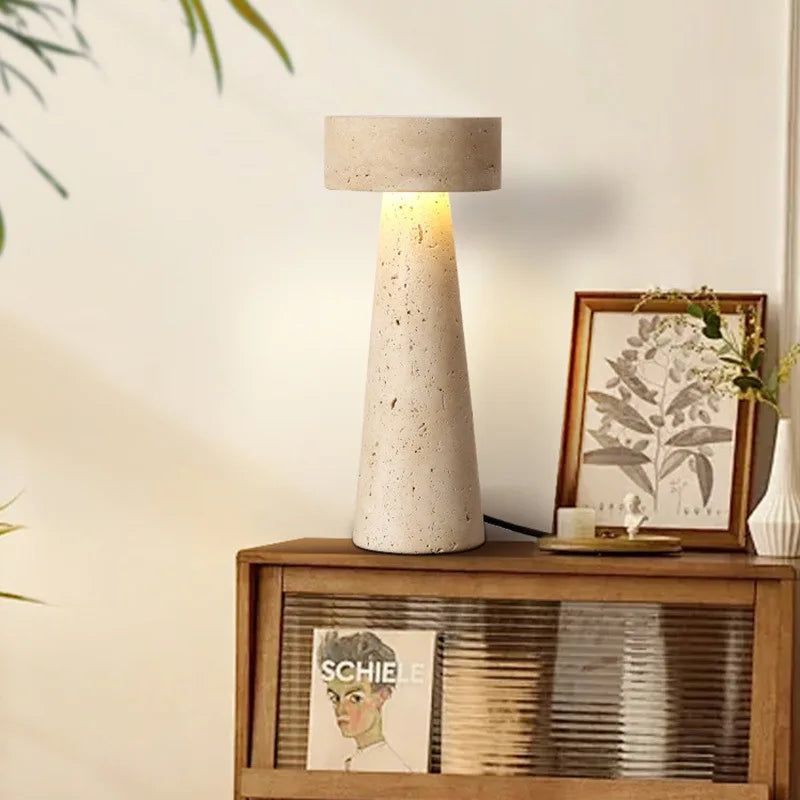 Travertine Stone Table Lamp
