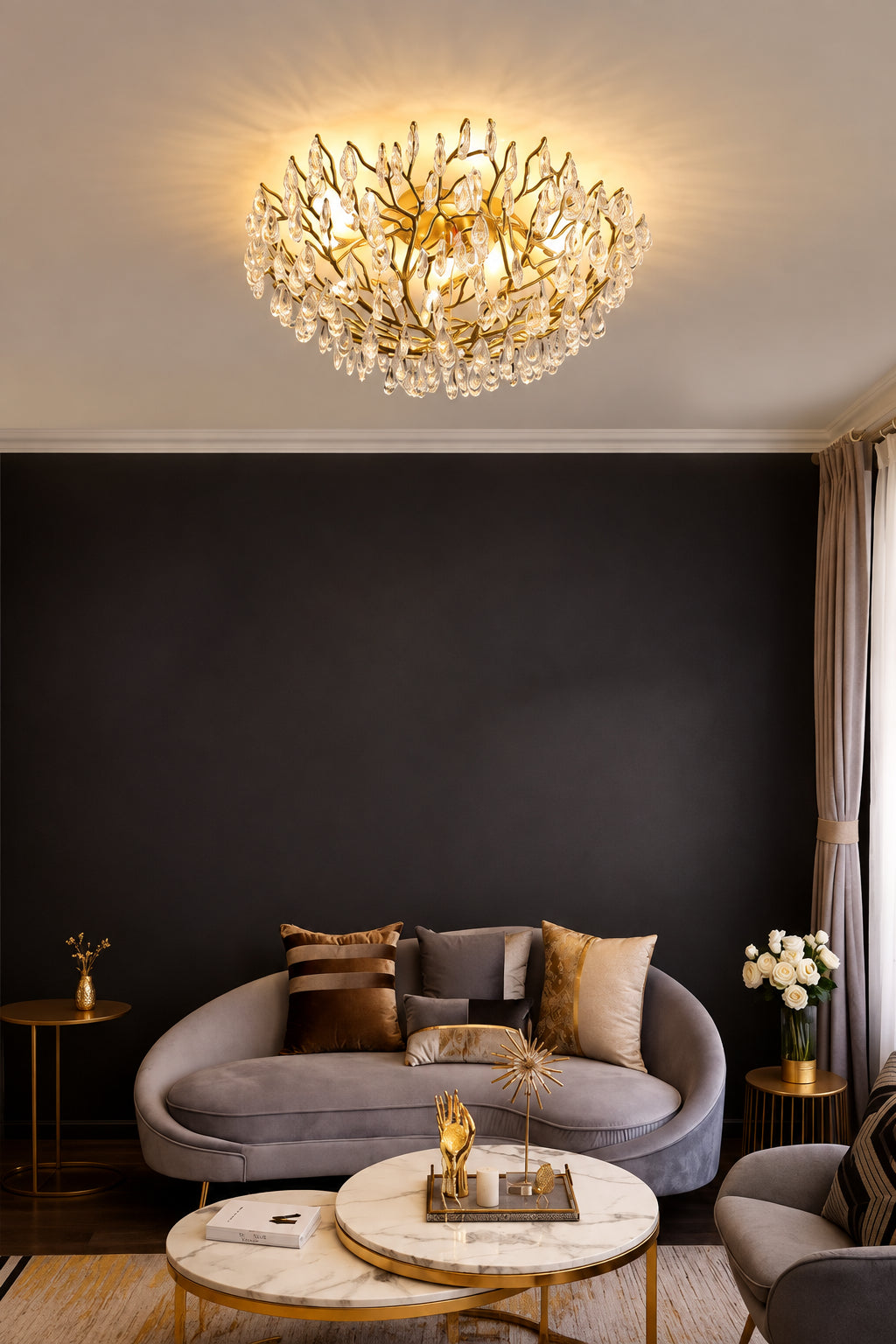 Tree Branch Ceiling Light Living Room