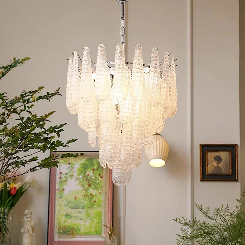 Vintage Glass Art Chandelier