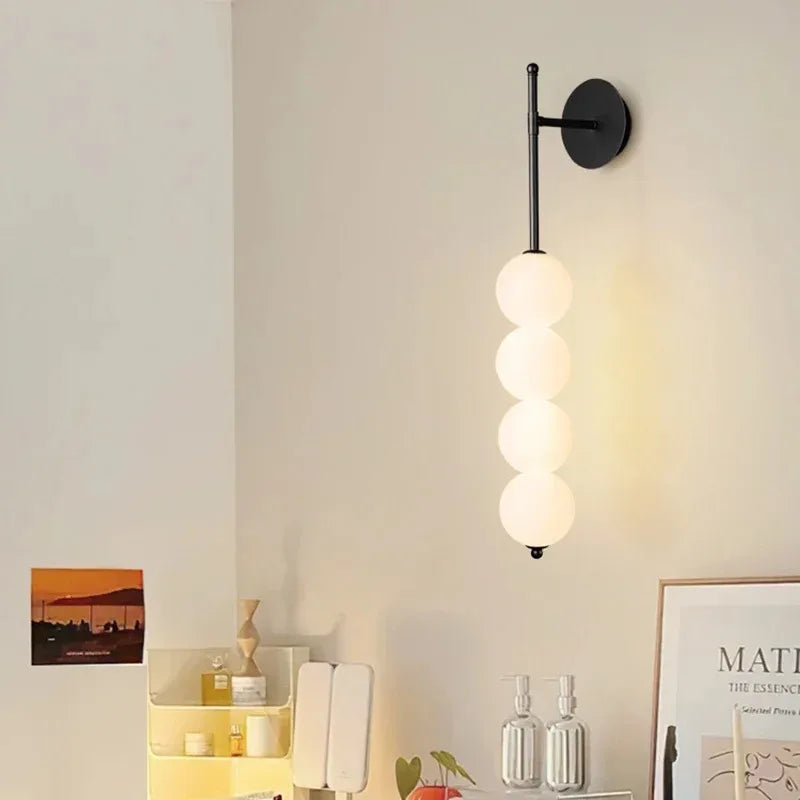 Wall Light With Milky White Lampshade
