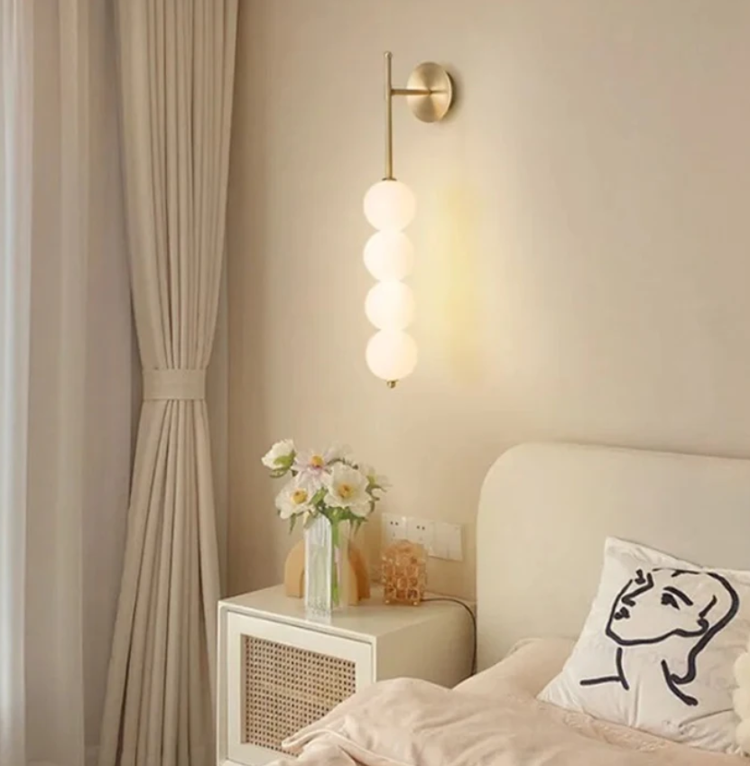 Wall Light With Milky White Lampshade