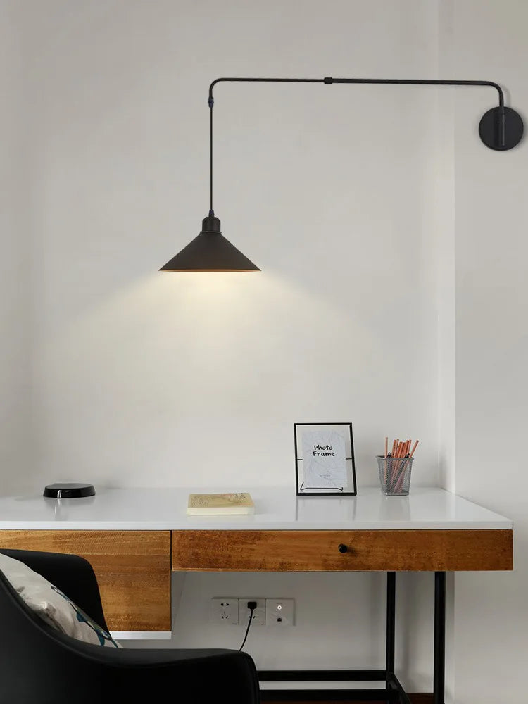 Wall Reading Lamp With Adjustable Rotating Arm