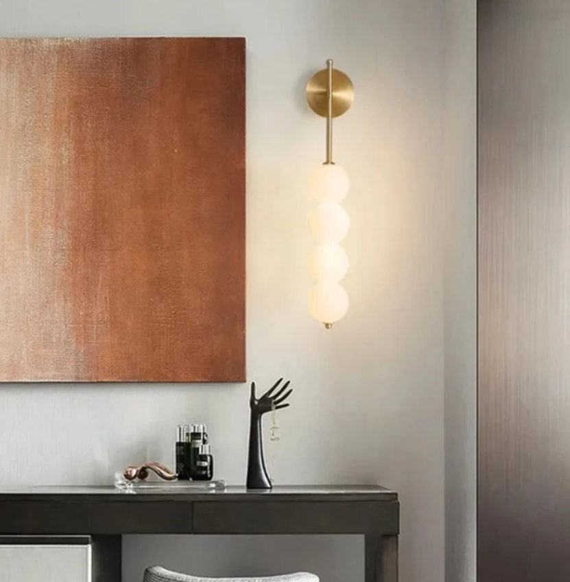 Wall Sconce With Milky White Lampshade
