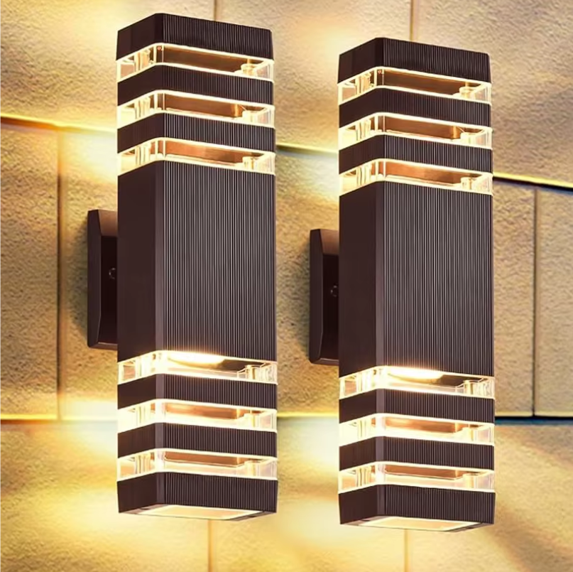 Modern Square Outdoor Wall Light Warm White
