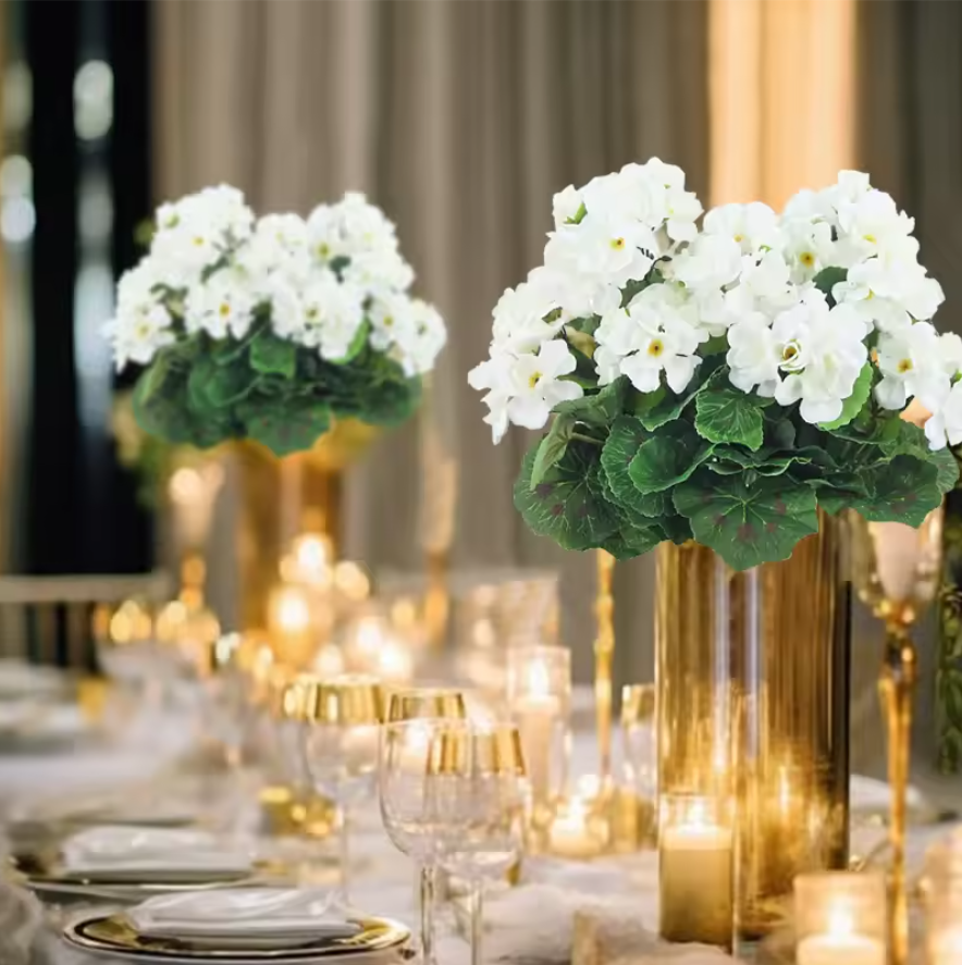 White Artificial Geraniums Flowers