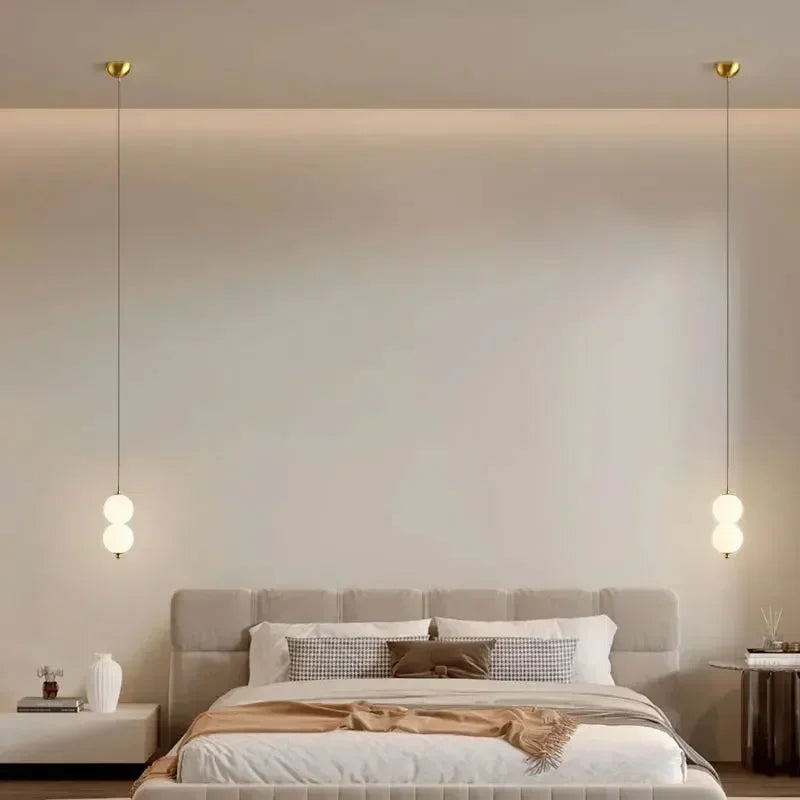 White Ball Pendant Light for Bedroom