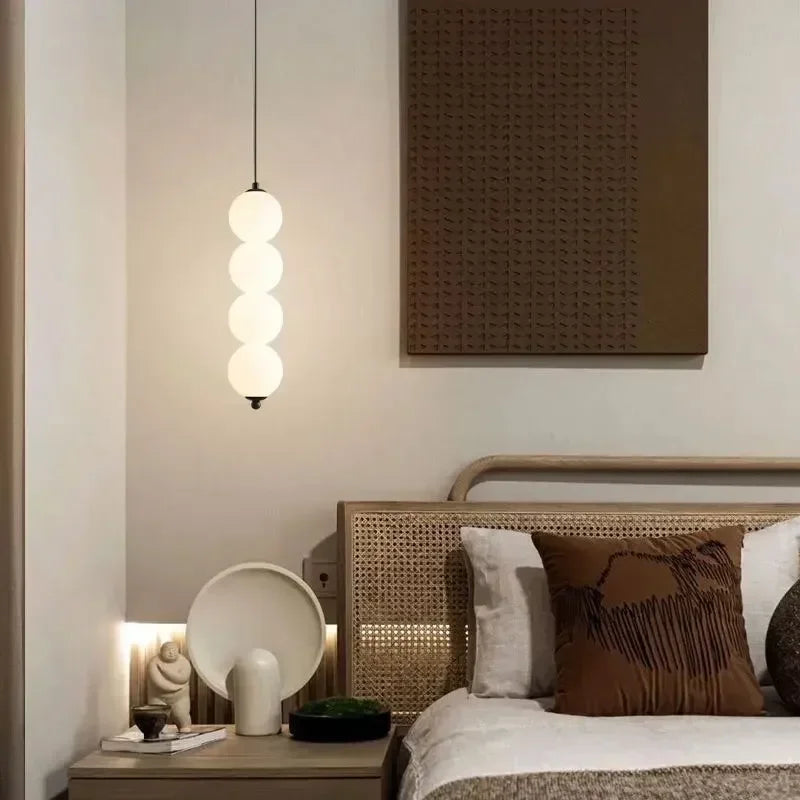 White Ball Pendant Light for Bedroom
