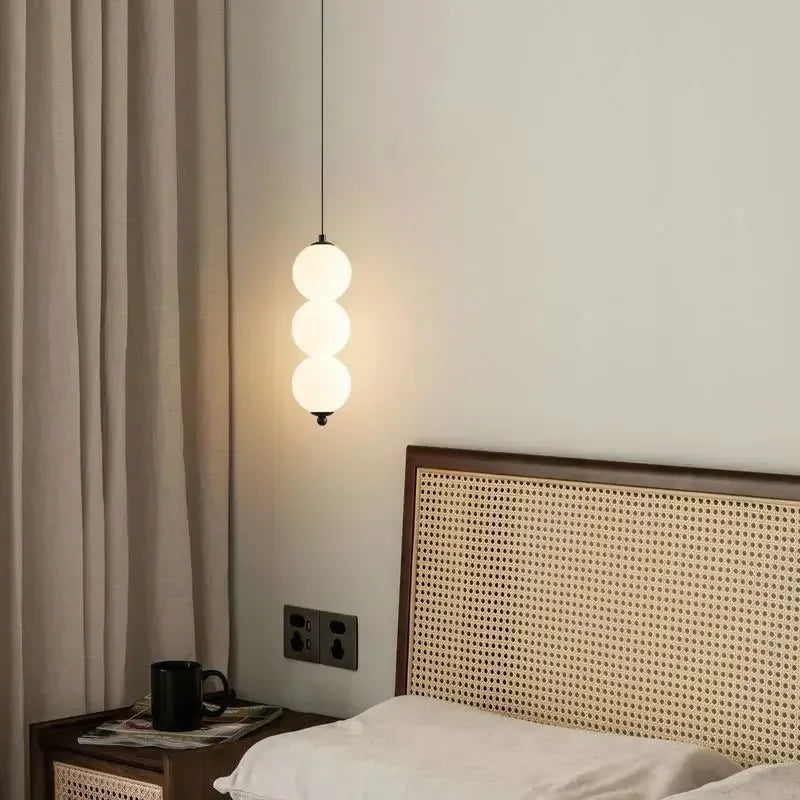 White Ball Pendant Lights for Bedroom