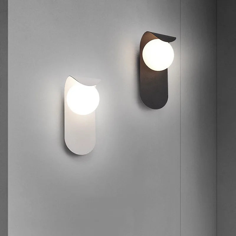 White Curved Wall Sconces