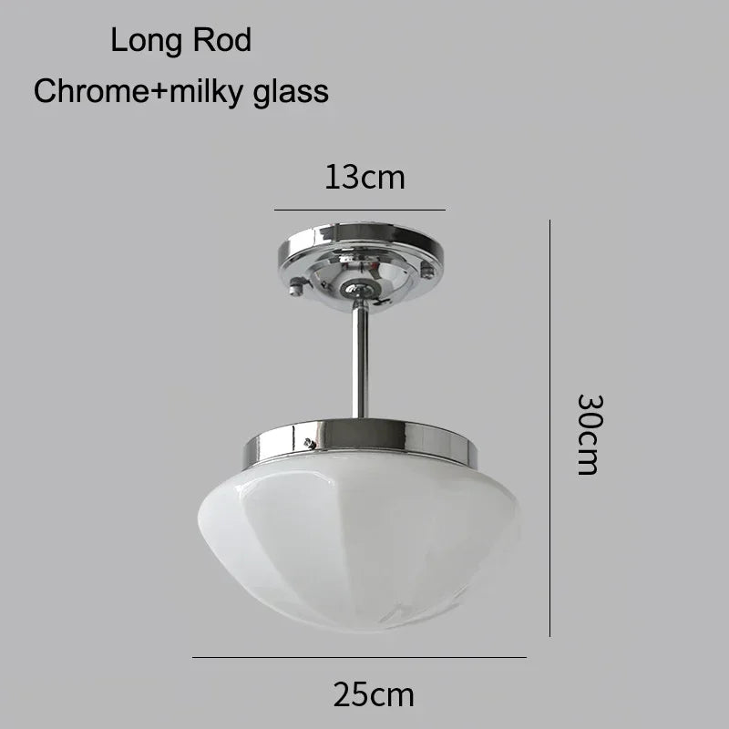 White Glass Classic French Ceiling Lights