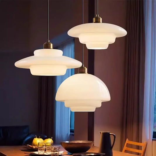 White Glass Pendant Light
