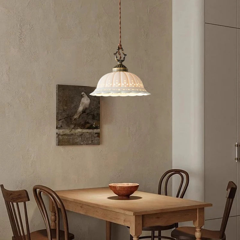 White Handmade Ceramic Pendant Lights