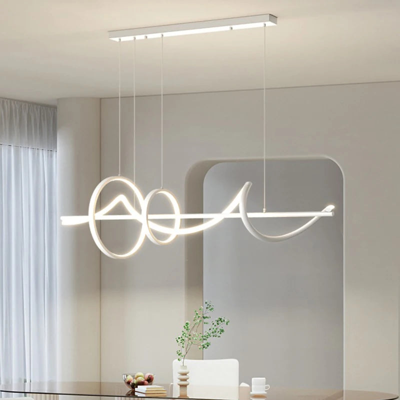 Modern LED Kitchen Dining Room Chandelier Whi