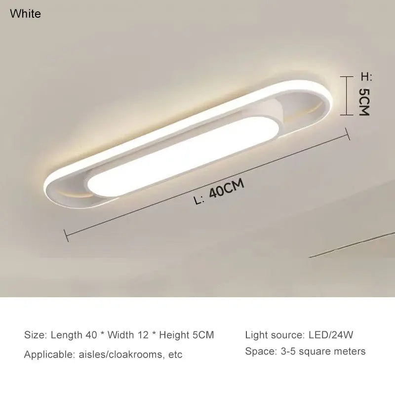 White Modern Oval Ceiling Lights
