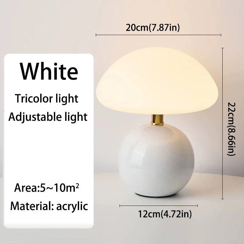 White Mushroom Table Lamp