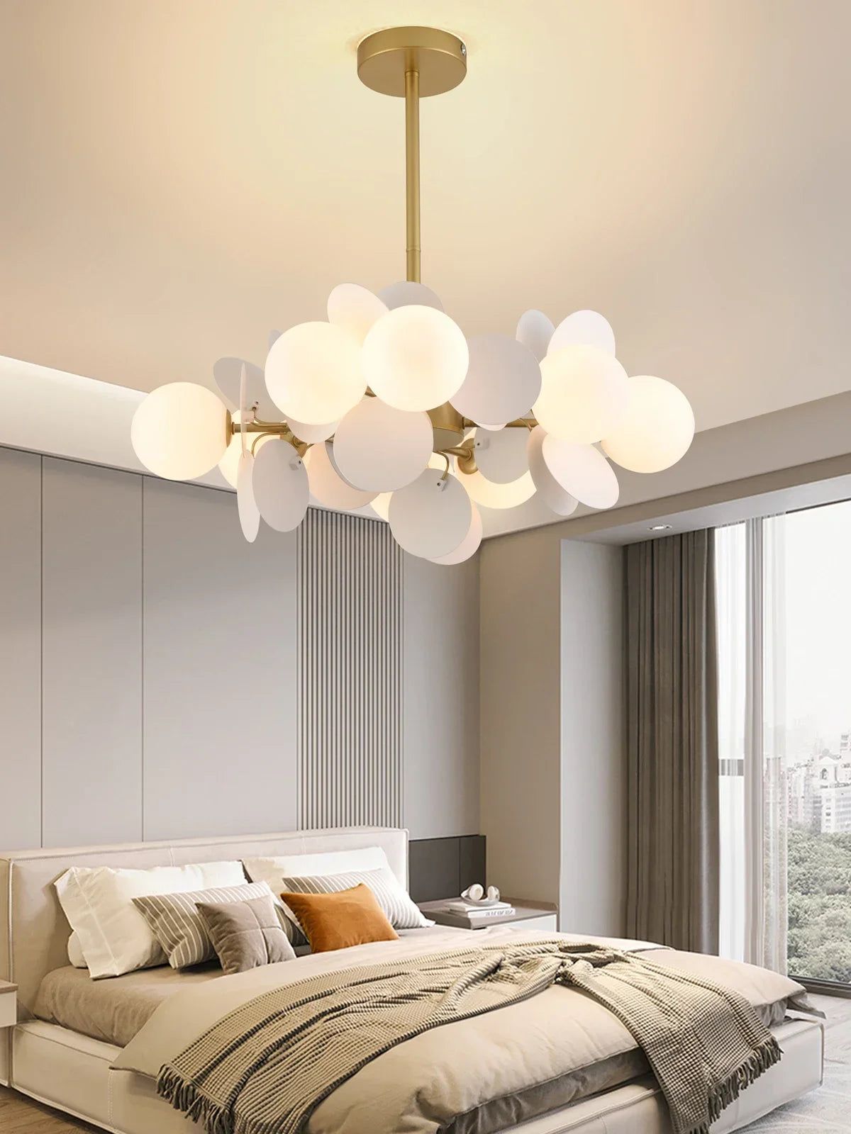 White Bedroom Pendant Ceiling Lamp