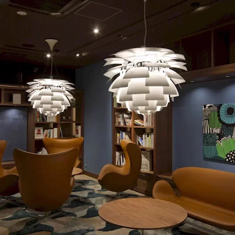 White Pine Cone Pendant Light