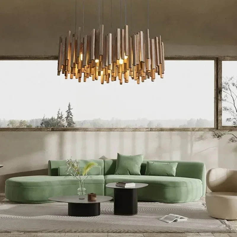 Wooden Ceiling Chandelier Living Room