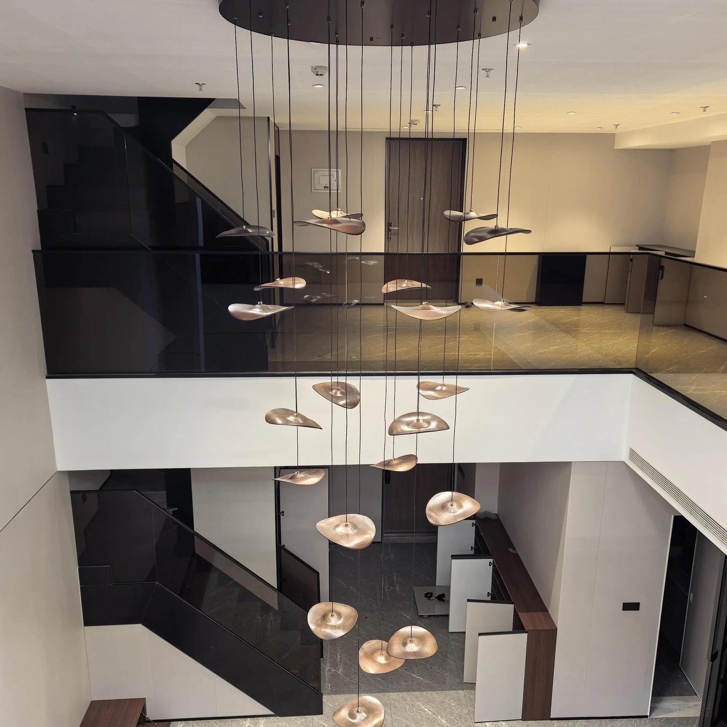 Wooden Pendant Light Chandelier For Staircases