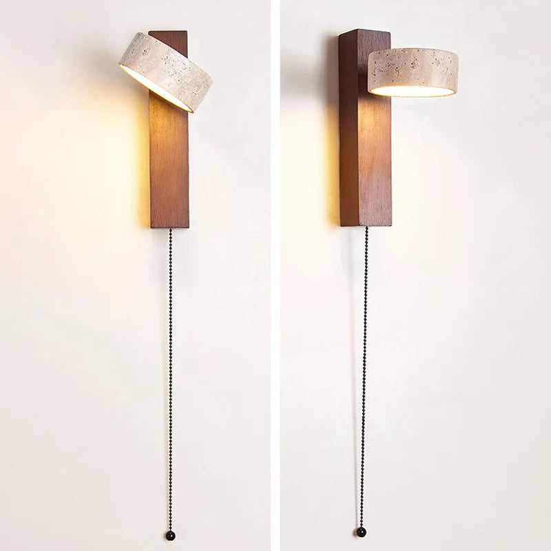 Wooden Rotating Wall Lamp