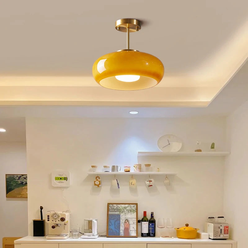 Yellow Glass Pendant Ceiling Lights