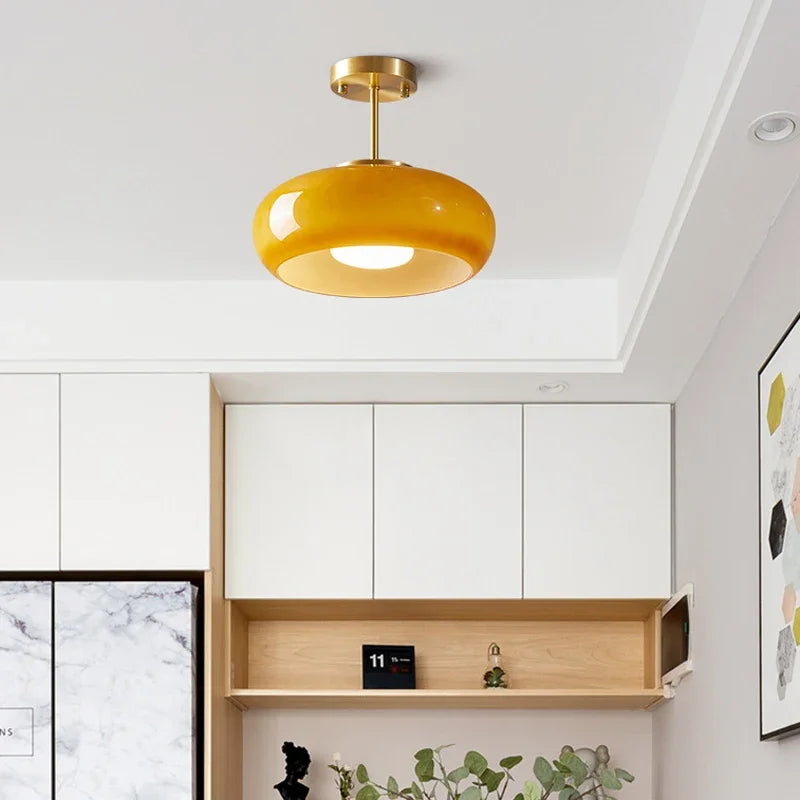 Yellow Retro Style Ceiling Light