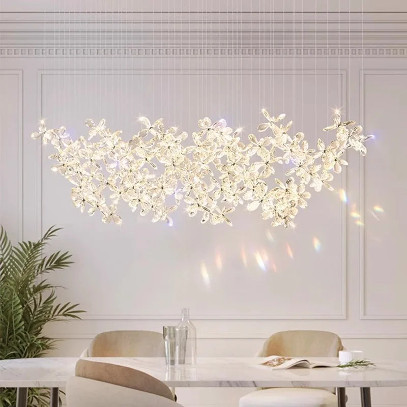 Chandelier with crystal flowers