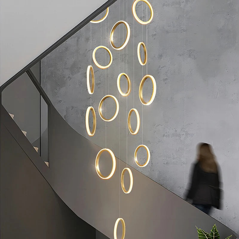 gold Nordic Circle Chandelier