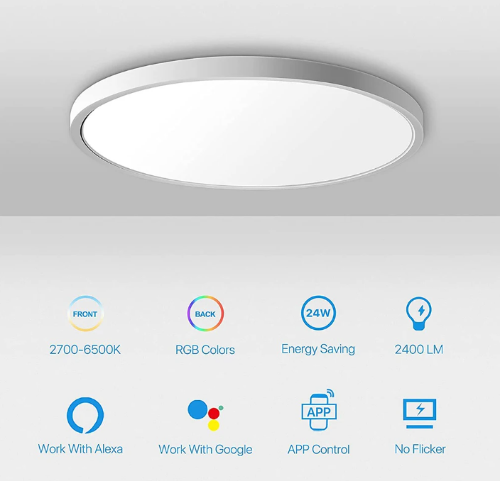 Flush Mount Ceiling Light With Remote Control