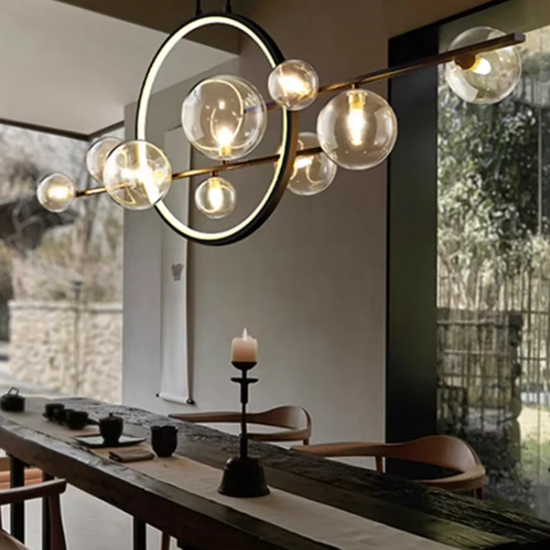 Modern Glass Bubble Chandelier for Dining Room Table Kitchen Island