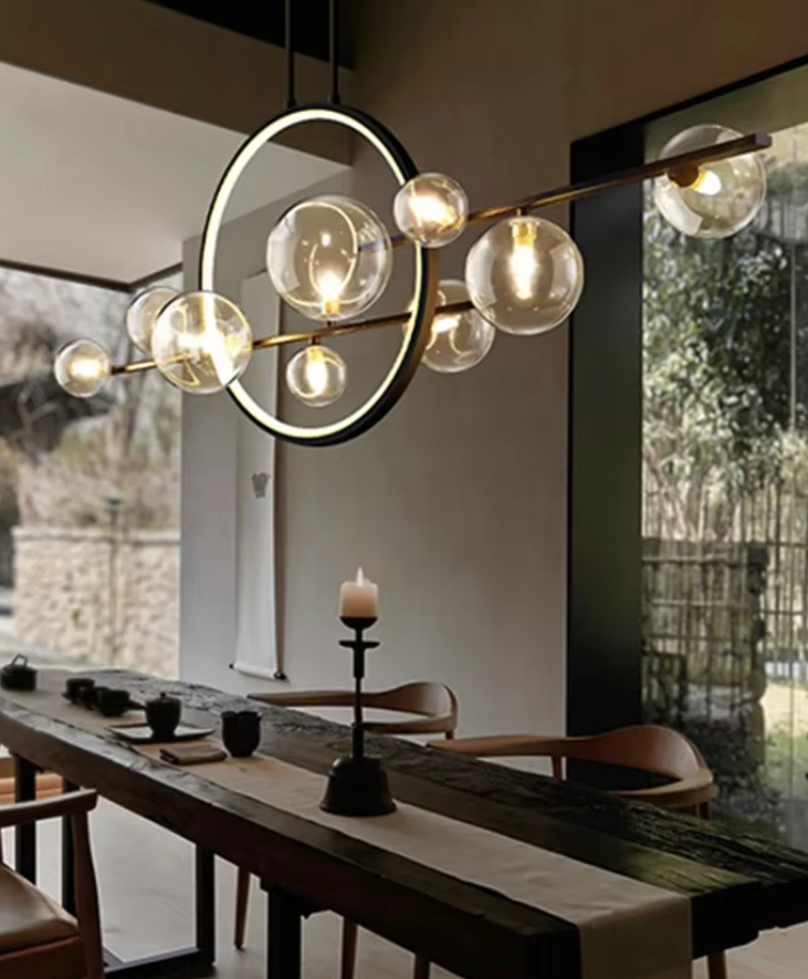 Modern Glass Bubble Chandelier for Dining Room Table Kitchen Island