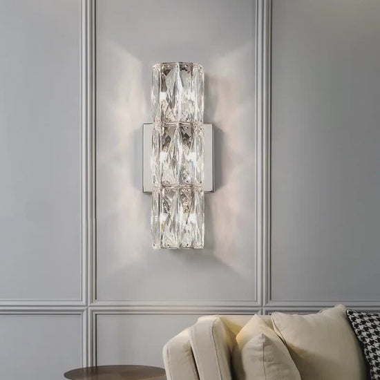 Contemporary Crystal Wall Light With Chrome Or Gold Finish