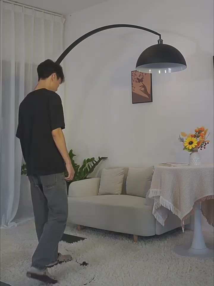 Large Black Arched Floor Lamp
