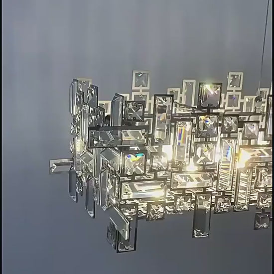 Modern Luxury Chrome Crystal Chandelier LED Ceiling Lamp