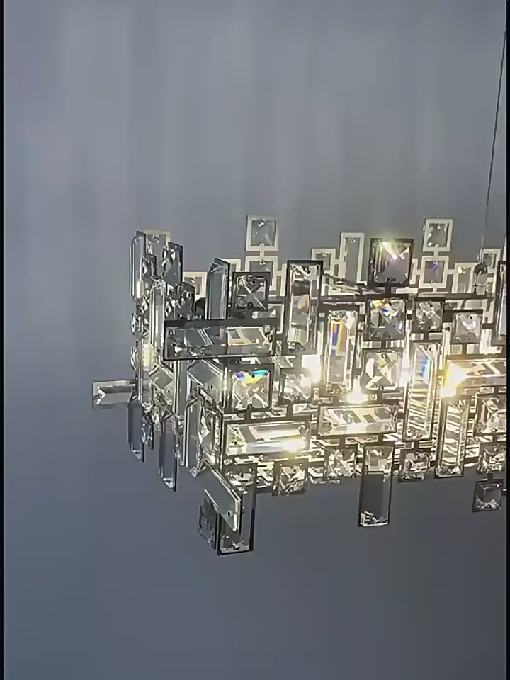 Modern Luxury Chrome Crystal Chandelier LED Ceiling Lamp
